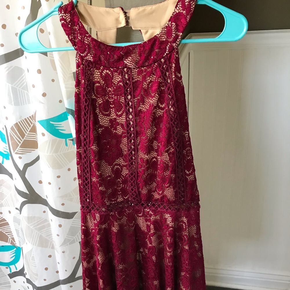 lacey, red dress